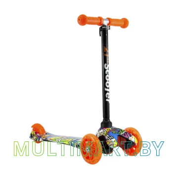Самокат 21st Scooter Mini ORG 038Z оранжевый, прозрачные колёса